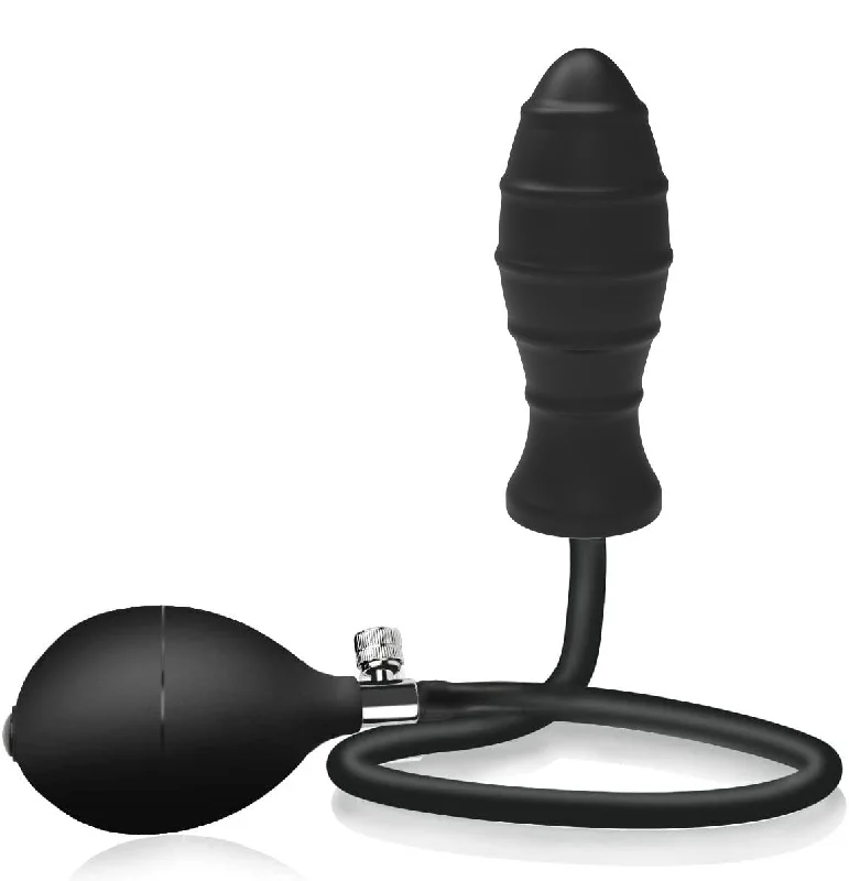 Anal toys with easy tip-Inflatable Anal Plug - Silicone Dildo Classic Threads Prostate Massager