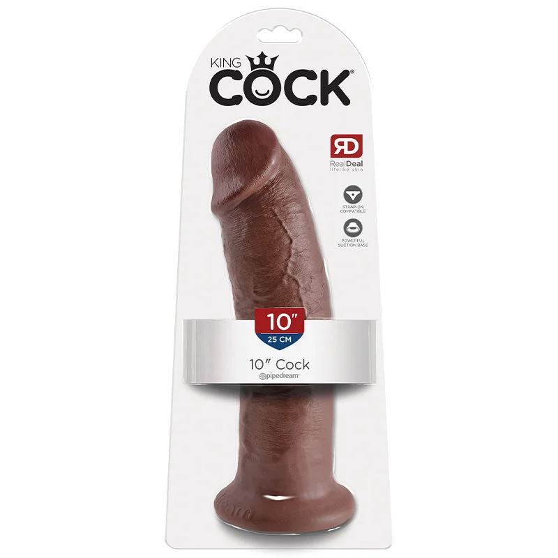 hands-free dildo-King Cock 10" Dildo - Brown