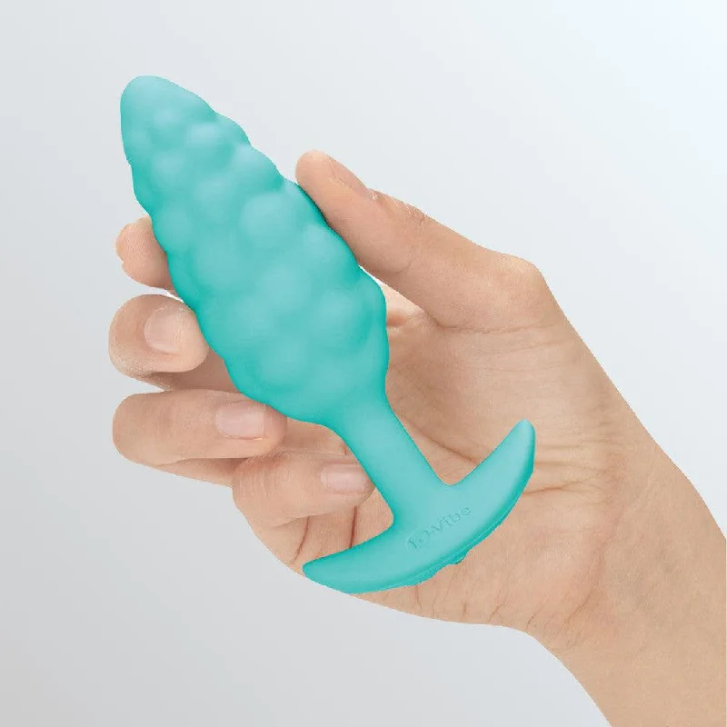 Anal toys with firm edges-B-Vibe Texture Vibrating Butt Plug Bump - Mint (Small)