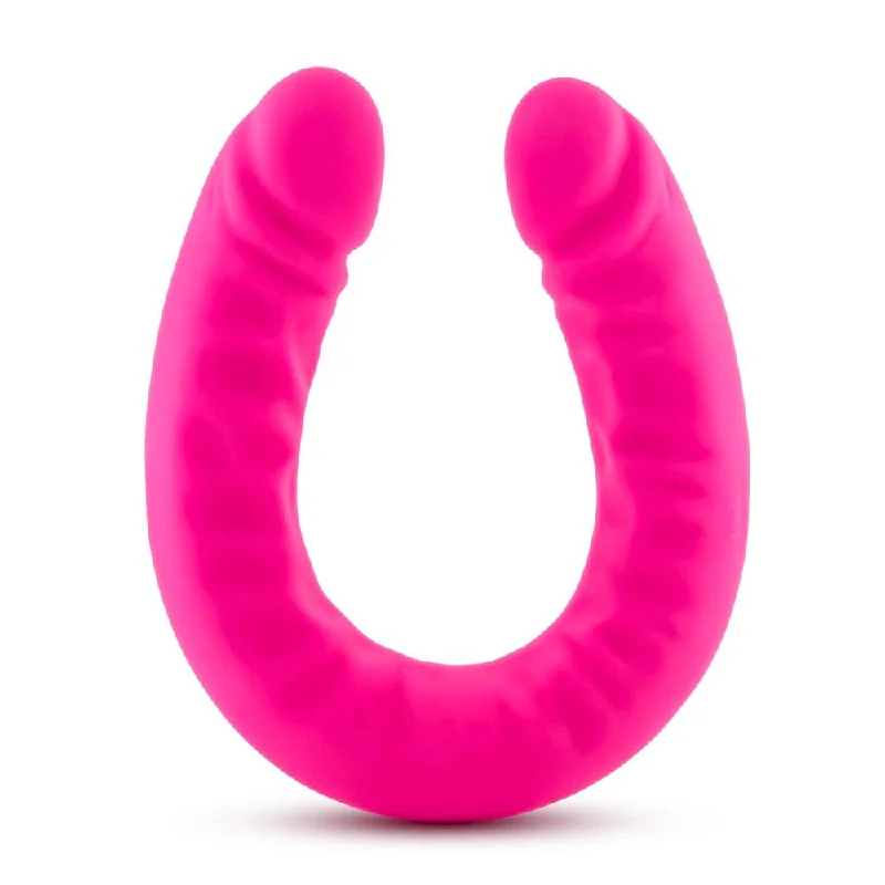 penis-skin-facts-penis-surgery-costs-Ruse - 18 Inch Silicone Slim Double Dong - Hot  Pink