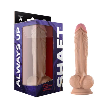 flared silicone dildo-Shaft Model A Liquid Silicone 10.5 in. Dildo with Balls Pine