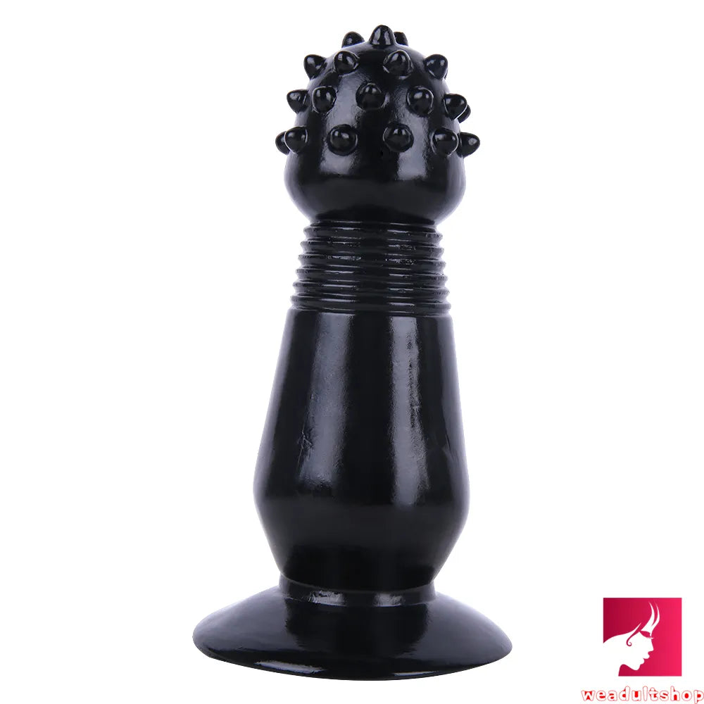 Anal toys for sensual fun-7.87in Black Girl Anal Spiked Dildo SM Butt Plug With Thorn