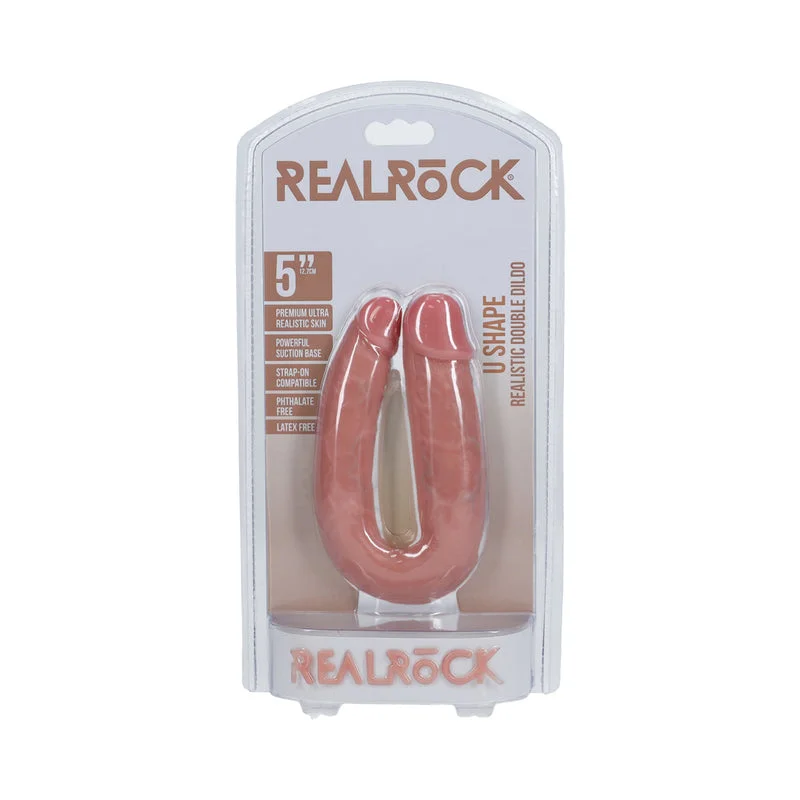 penis-aging-techniques-penis-care-products-RealRock 5 in. U-Shaped Double Dildo Beige