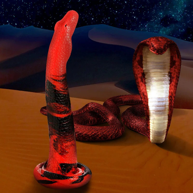 cock ring travel size-King Cobra - Large 14" Long Silicone Dong