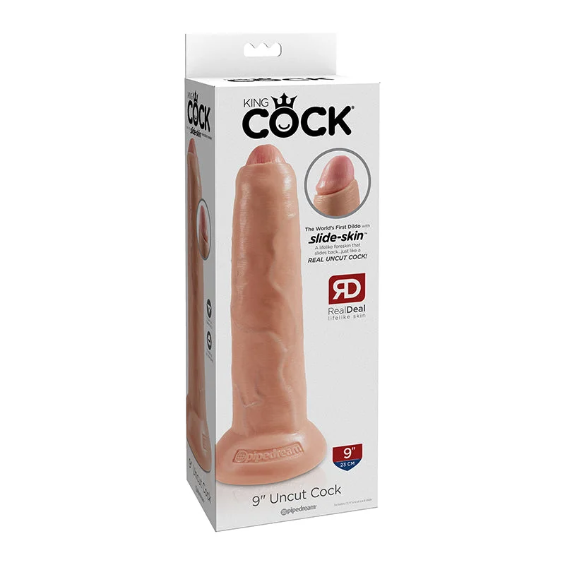 studded dildo-King Cock 9 inches Uncut Dildo Beige