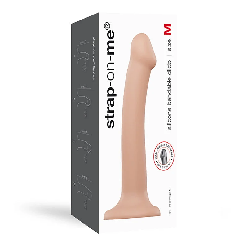 glossy realistic dildo-Strap-on-me Semi-realistic Dual Density Bendable Dildo Vanilla Size M