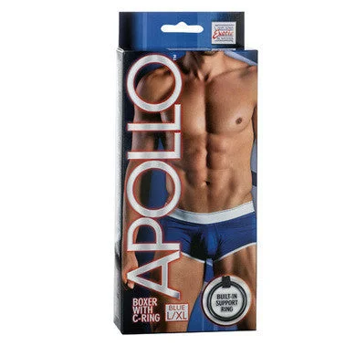 Sexy lingerie formal-Apollo Boxer with C-ring -  Blue - Large-extra Large