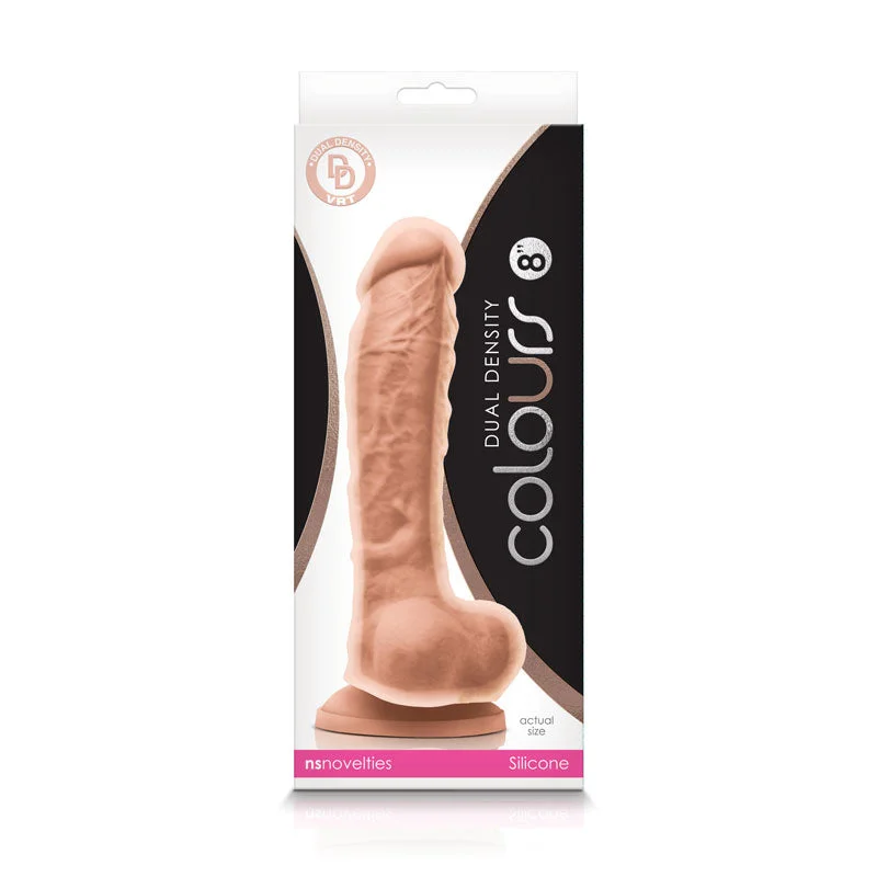 lifelike silicone dildo-Colours Dual Density 8 inches Beige Dildo