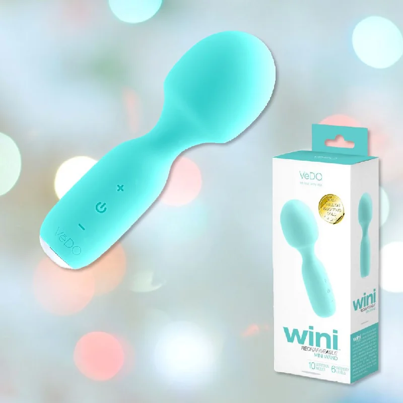 Anal toys for sensual playtime-VeDO WINI Mini Vibrator Wand - Turquoise