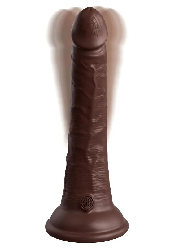 patterned dildo-King Cock Elite Dual Density Vibrating Rechargeable Silicone with Remote Control Dildo