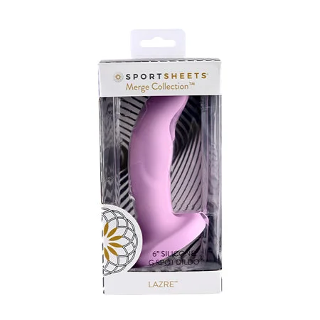 penis-skin-solutions-penis-growth-techniques-Sportsheets Merge Collection Lazre 6 in. Silicone G-Spot Dildo with Suction Cup Pink