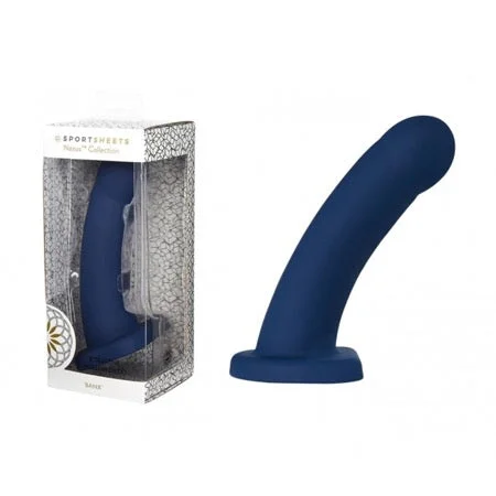 penis-blood-techniques-penis-confidence-boosters-Sportsheets Nexus Collection Banx 8 in. Silicone Hollow Dildo Navy