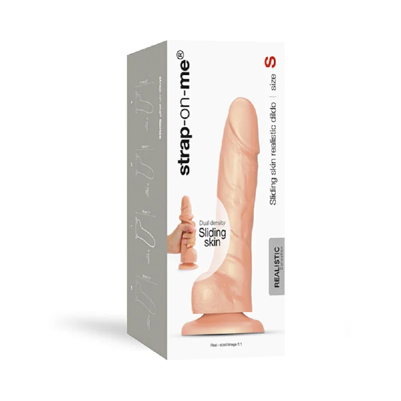 realistic cyberskin dildo-Strap-on-me S Sliding Skin Realistic Dildo Vanilla