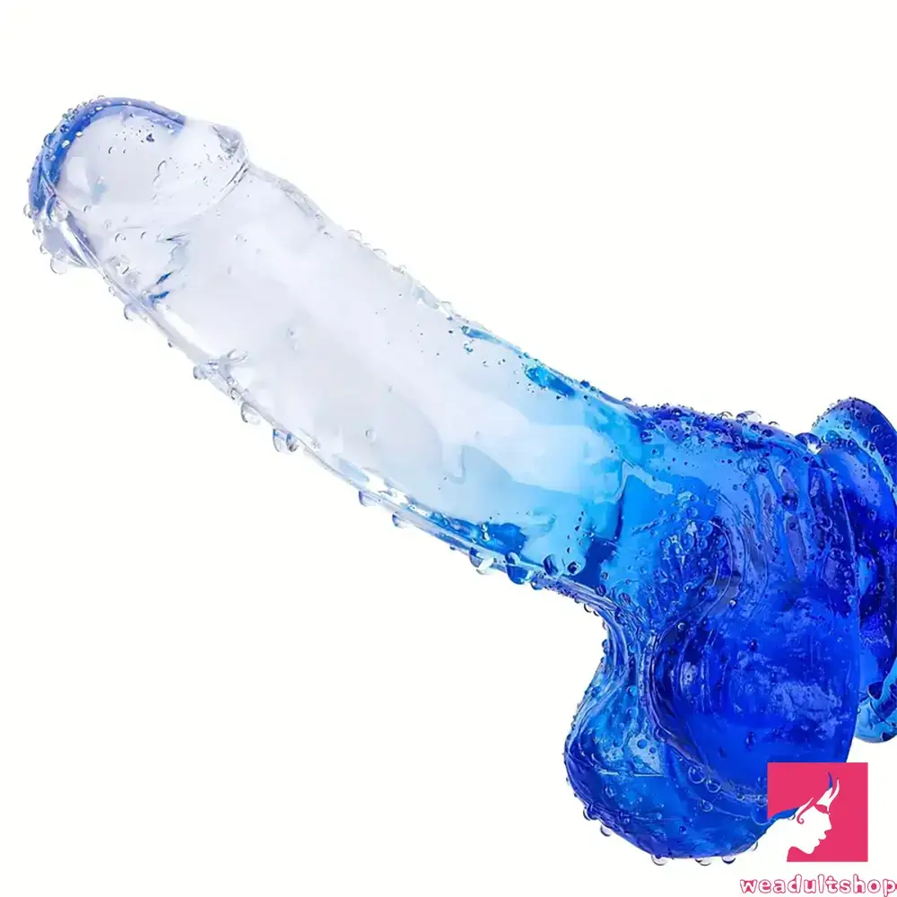 Anal toys for sensual comfort-5.9in 7in 7.9in Gradient Color Clear Jelly Real Cock Dildo For Anal Sex