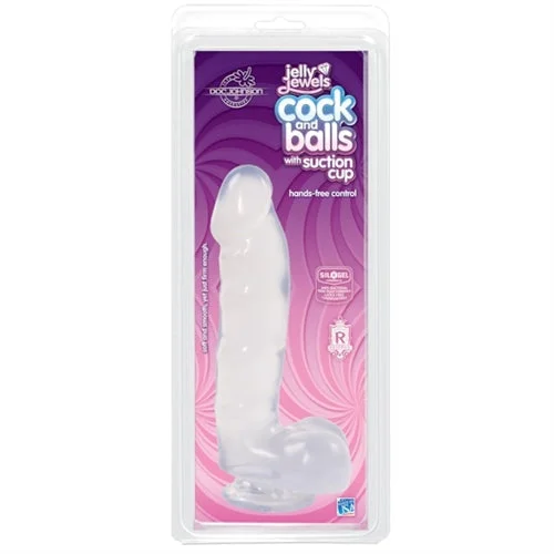 cock ring extra large-Jelly Jewels - Cock and Balls With Suction Cup