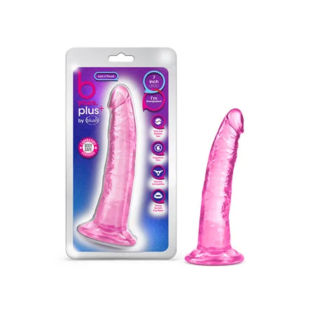 penis-care-advice-penis-growth-techniques-Blush B Yours Plus Lust n' Thrust 7 in. Dildo with Suction Cup Pink