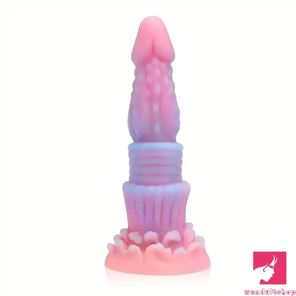 Anal toys with textured tip-8.46in Fantasy Luminous Monster Silicone Soft Dildo Anal Clit Opener