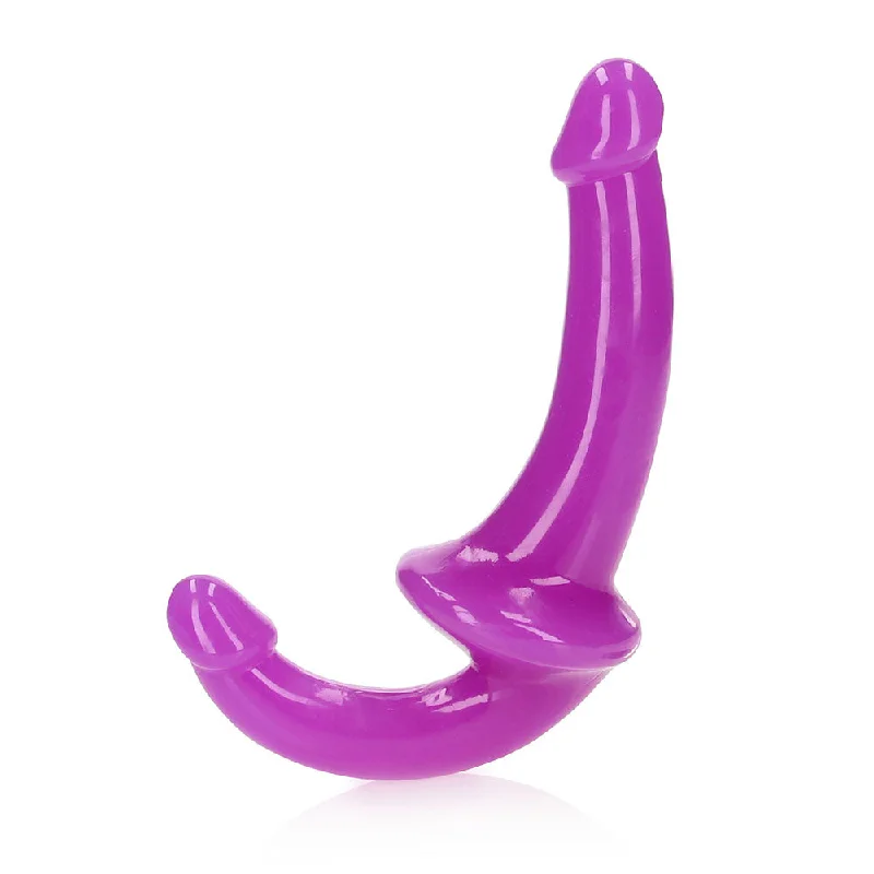 discreet dildo-Realrock Glow In The Dark 6 In. Strapless Strap-on Dildo Neon Purple