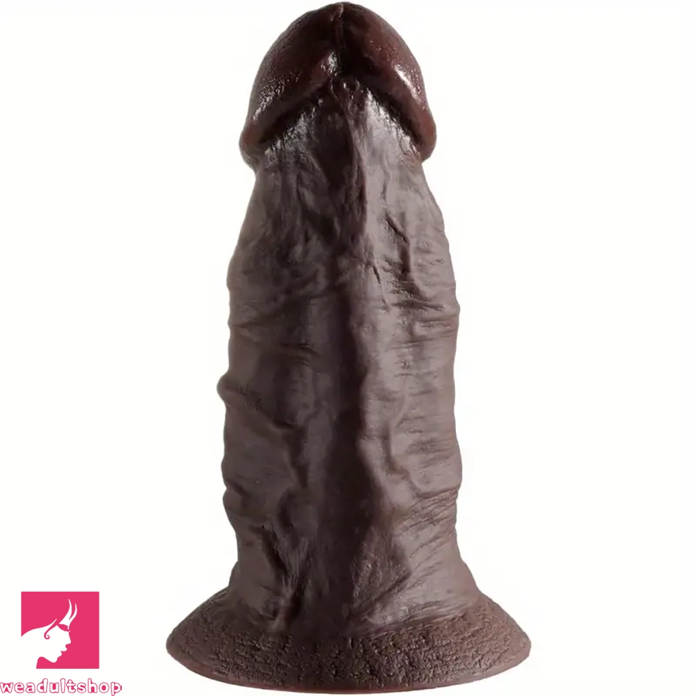 Anal toys for quick relaxation-7.2in Realistic Anal Thick Ebony Silicone Lifelike Textured Penis Dildo