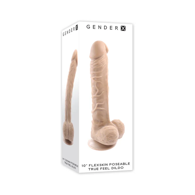 penis-aging-solutions-penis-sensitivity-issues-Gender X 10 in. Flexskin Poseable TrueFeel Dildo Light