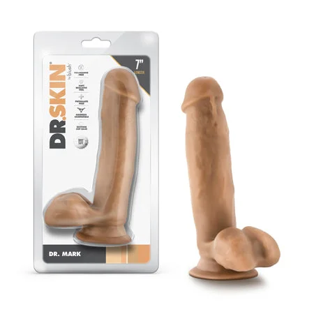 penis-length-techniques-penis-surgery-costs-Dr. Skin Dr. Mark 7 in. Dildo with Balls Tan