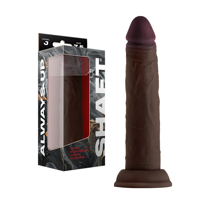 cock ring wood-Shaft Model J Liquid Silicone Dong 7.5 In. Mahogany