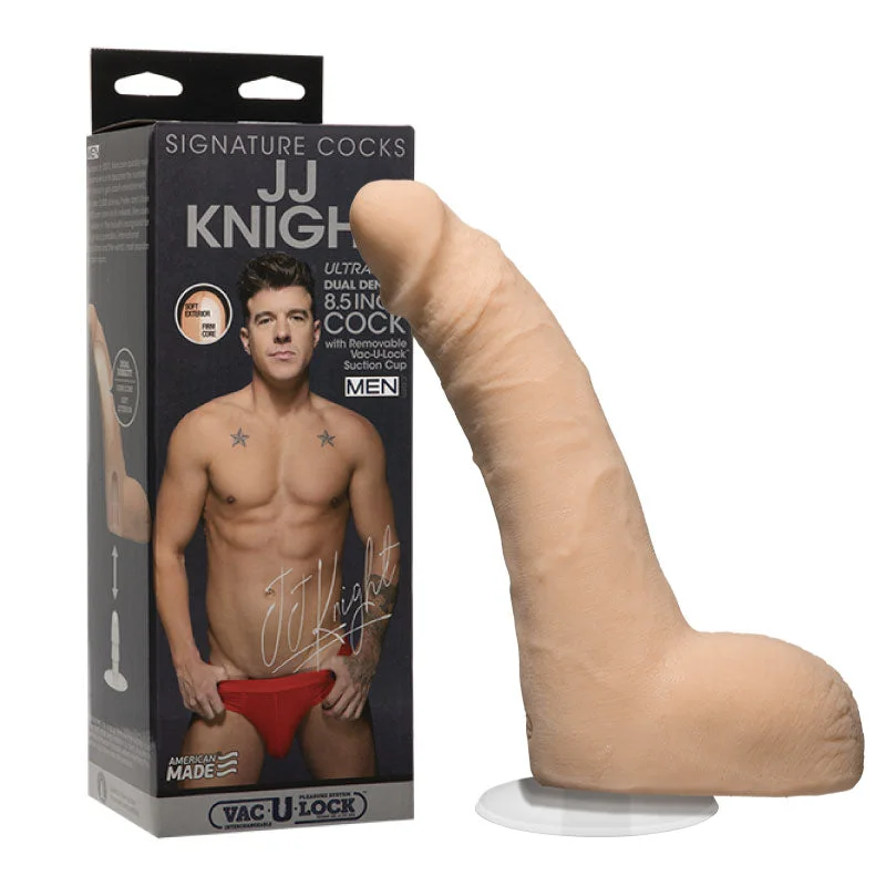 cock ring ribbed-Signature Cocks Jj Knight 8.5 Inch Ultraskyn Cock With Removable Vac-u-lock Suction Cup Vanilla