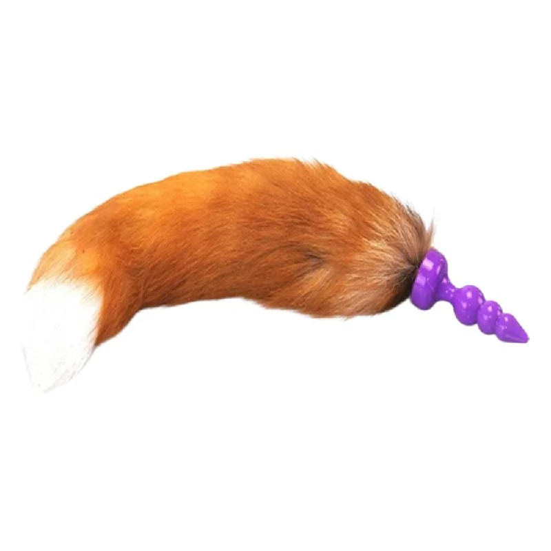 cock ring repair-16" Orange Brown Fox Tail Silicone Plug