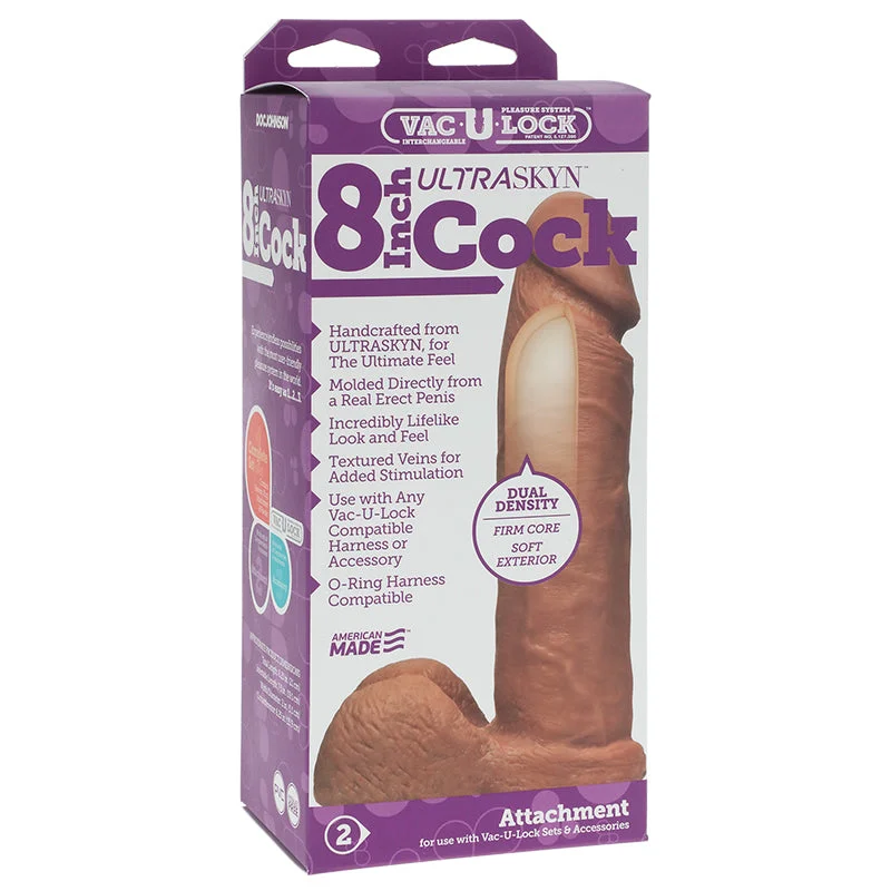 adjustable dildo-Vac-U-Lock 8" Ultraskyn Dildo - Tan