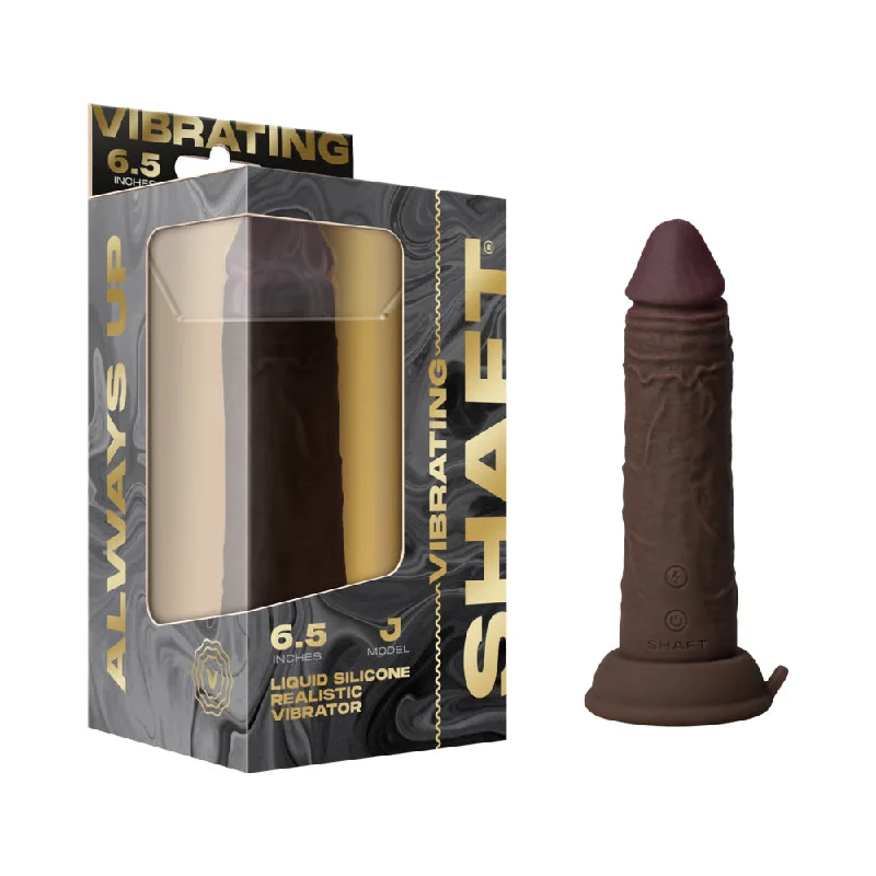 penis-performance-problems-penis-sensitivity-issues-Shaft Vibrating Model J: 6.5 in. Dual Density Silicone Dildo Mahogany