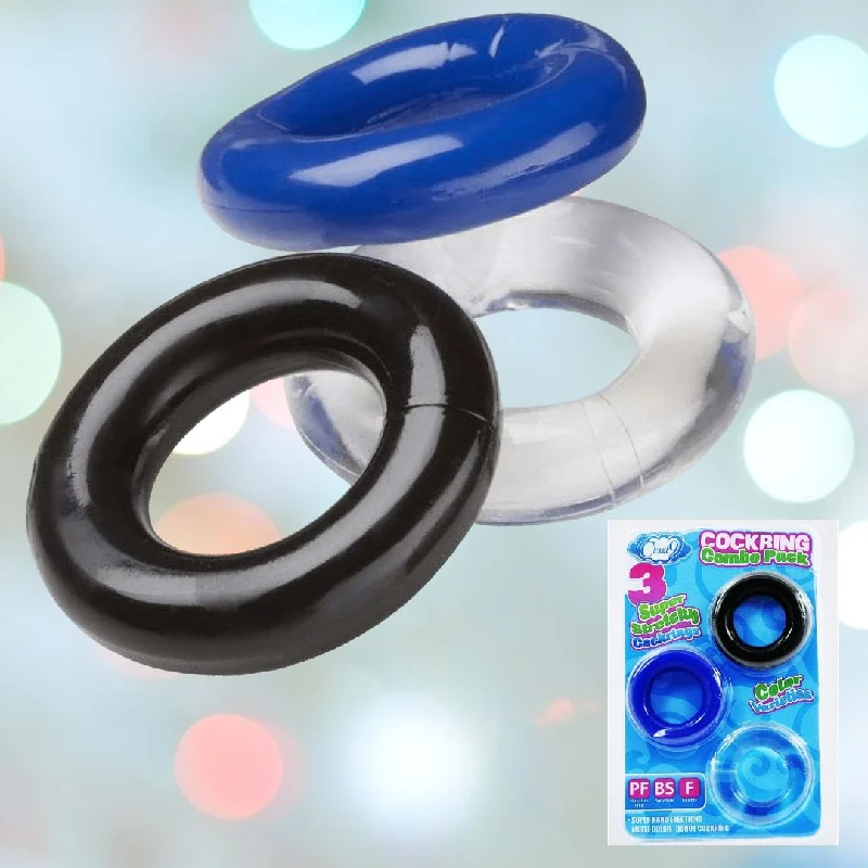 Anal toys with portable base-Super Stretchy Cock Ring (3-Pack)