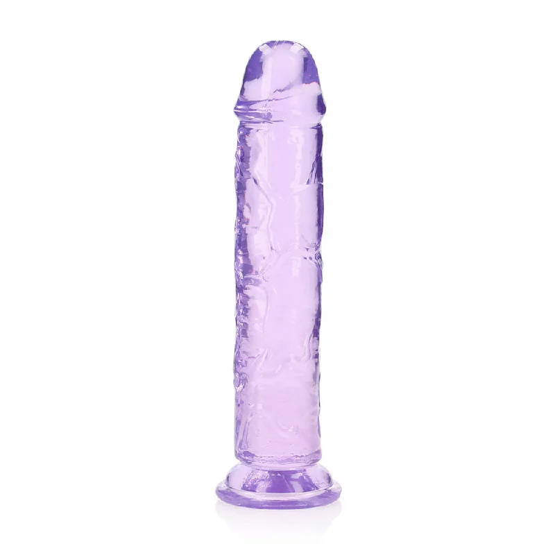 lifelike dildo-Realrock Crystal Clear Straight 10 In. Dildo Without Balls Purple