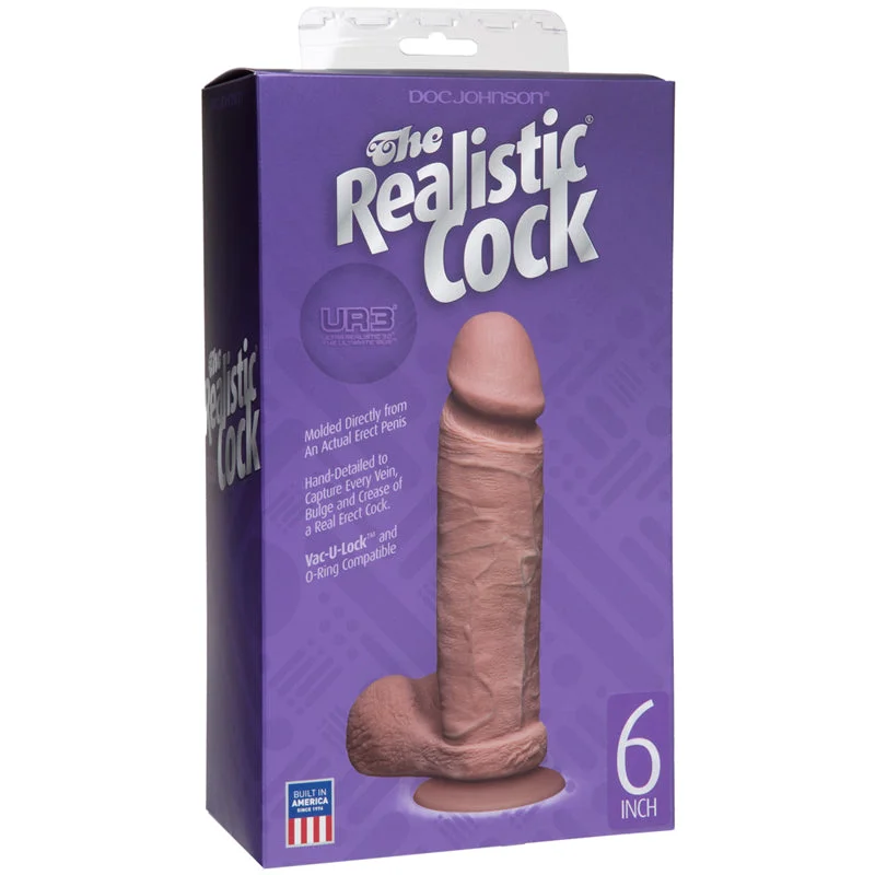 cock ring vintage-The Realistic Cock Ultraskyn 6" - Tan