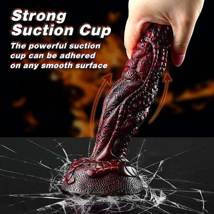 Anal toys for erotic nights-Domlust Volcanic Realistic Dildos, Huge Anal Dildo with Strong Sucker, Red-Black