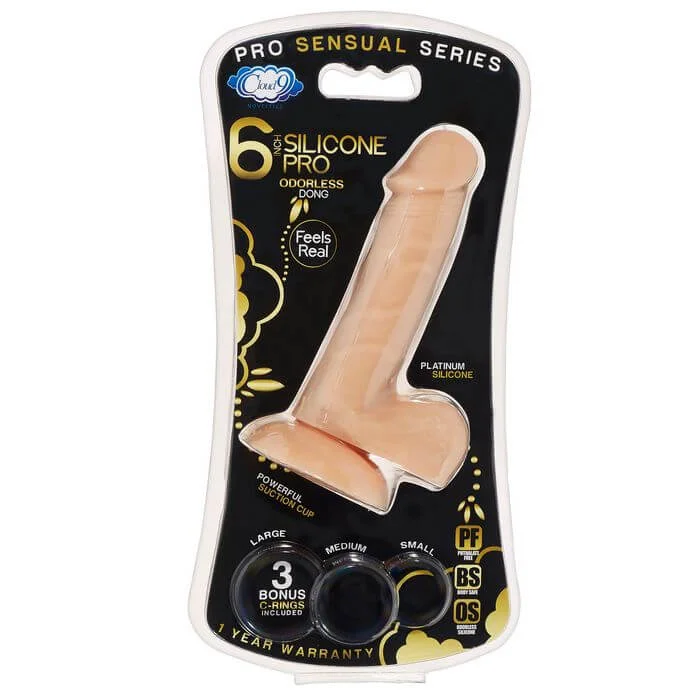 cock ring tactile-Pro Sensual Premium 6-Inch Silicone Dong with Bonus C-Rings | Realistic Feel and Versatile Pleasure