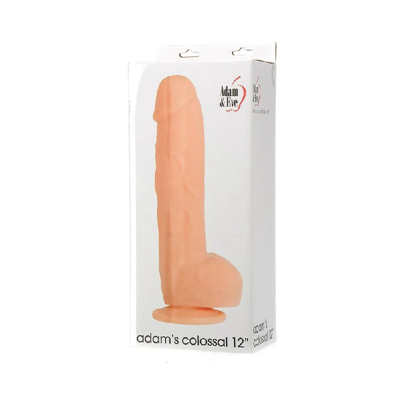 penis-confidence-tools-penis-skin-conditions-Adam & Eve Adam's Colossal 12 in. Dildo Beige