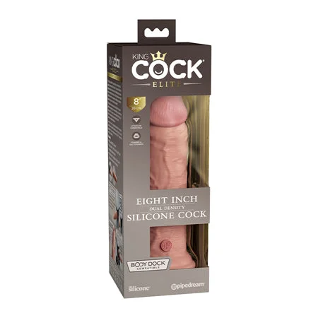 penis-surgery-problems-penis-hygiene-advice-Pipedream King Cock Elite 8 in. Dual Density Silicone Cock Realistic Dildo With Suction Cup Beige