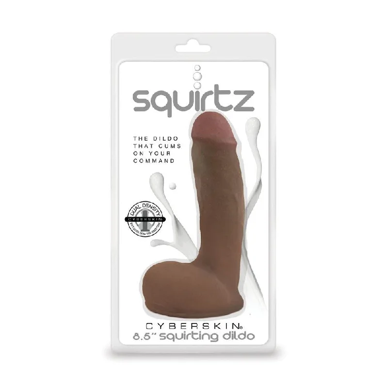 penis-extension-benefits-penis-enlargement-methods-Squirtz Cyberskin 8.5" Squirting Dildo - Dark