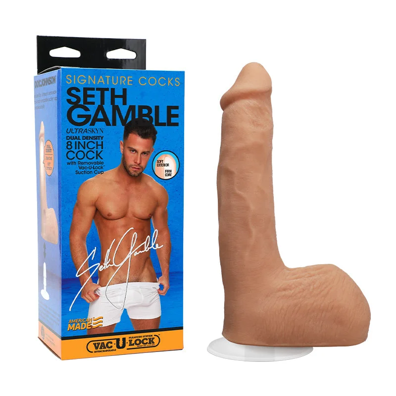 cock ring skin safe-Signature Cocks Seth Gamble 8-inch Ultraskyn Cock With Removable Vac-u-lock Suction Cup