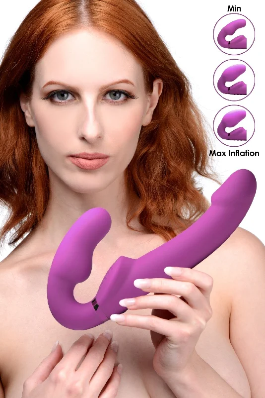 cock ring benefits-Worlds First Remote Control Inflatable Vibrating Silicone Ergo Fit Strapless Strap-On