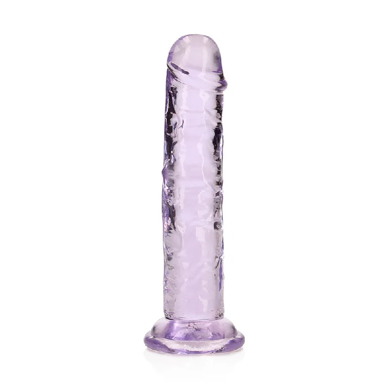 penis-care-products-penis-enhancement-pills-RealRock Crystal Clear Straight 6 in. Dildo Without Balls Purple