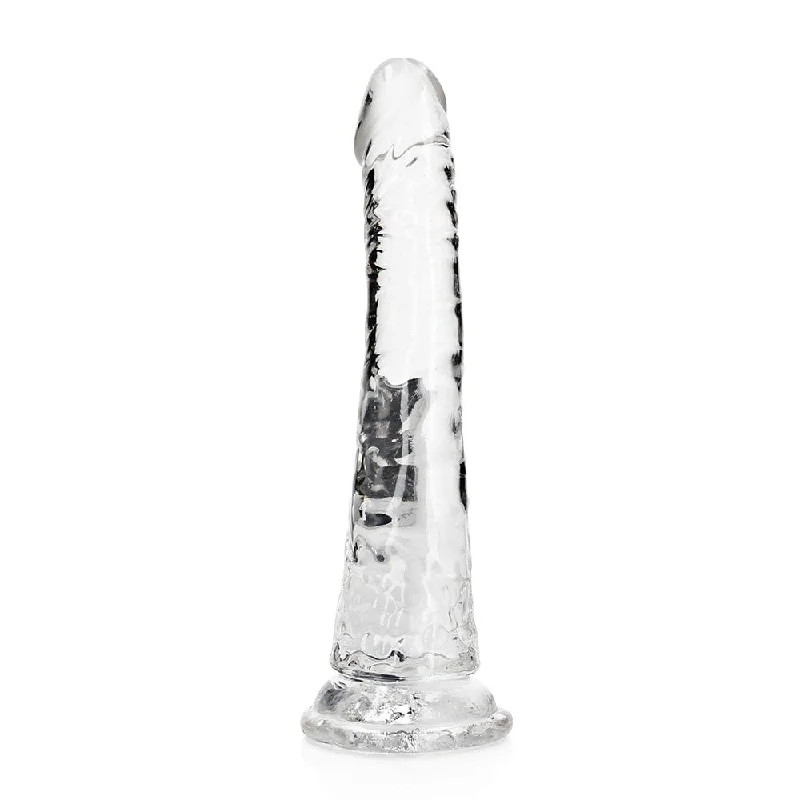 penis-size-studies-penis-confidence-boosters-RealRock Crystal Clear Slim 7 in. Dildo Clear