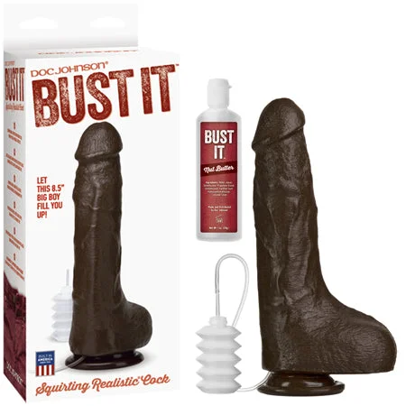 handmade dildo-Bust It - Ejaculating Squirting Dildo - Chocolate