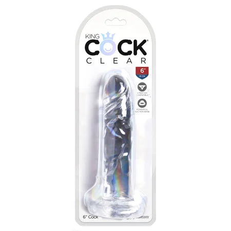 penis-function-issues-penis-shape-variations-Pipedream King Cock Clear 6 in. Cock Realistic Dildo With Suction Cup