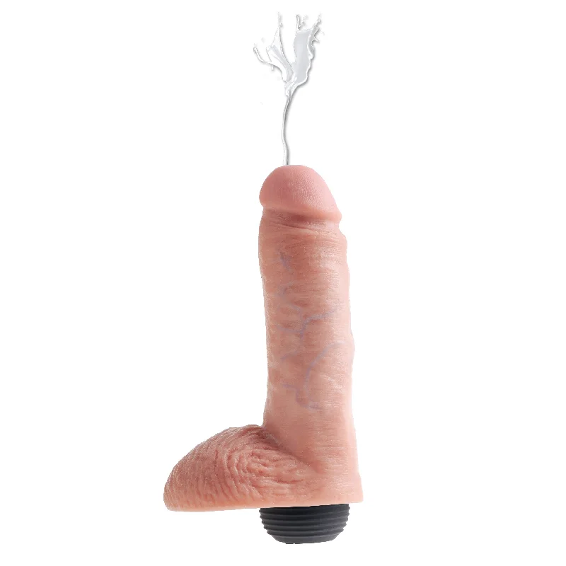 cock ring arousal-King Cock 8" Squirting Cock with Balls - Flesh