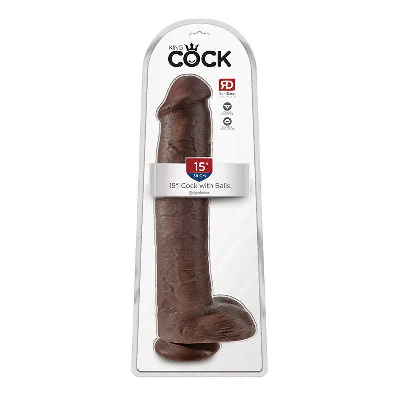 cock ring cool-King Cock 15" Cock - Brown