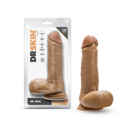 penis-blood-techniques-penis-confidence-boosters-Dr. Skin Dr. Paul 7.25 in. Dildo with Balls Tan