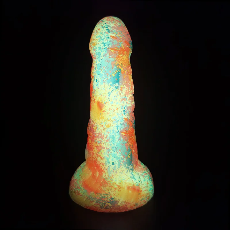 Anal toys with adjustable settings-Big Girth Luminous Anal Dildo Butt Plug - Pink Camo Silicone Big Suction Cup Sex Toy for Women