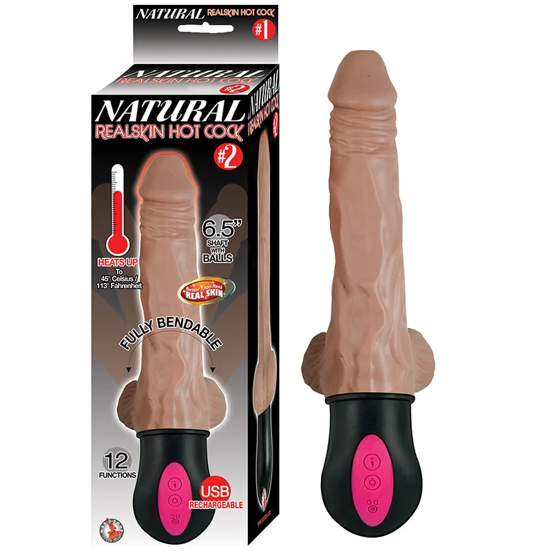 cock ring user guide-Natural Realskin Hot Cock #2 Fully Bendable 12 Function Usb Cord Included Waterproof Brown