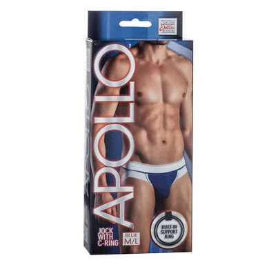 Sexy lingerie naughty-Apollo Jock with C-ring - Blue  - Medium-large